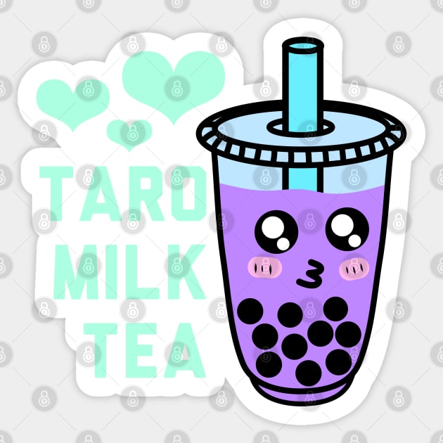 Taro Milk Tea Boba Sticker by faiiryliite